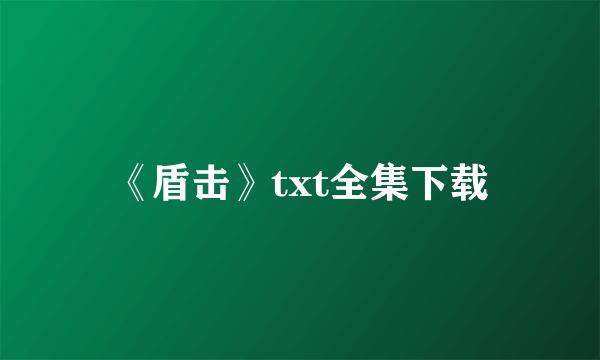 《盾击》txt全集下载