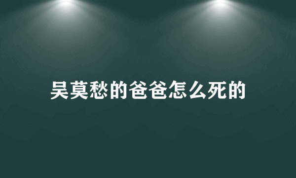 吴莫愁的爸爸怎么死的