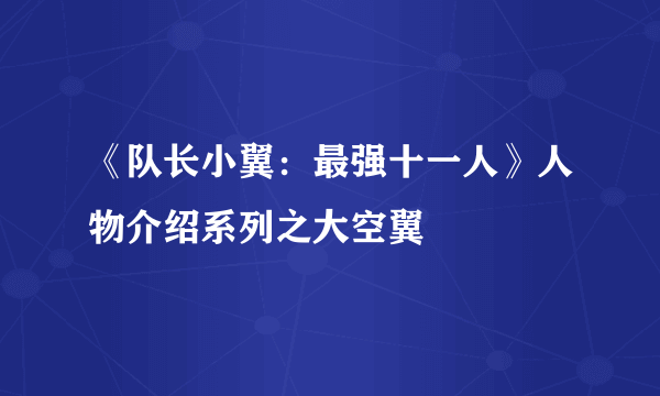 《队长小翼：最强十一人》人物介绍系列之大空翼