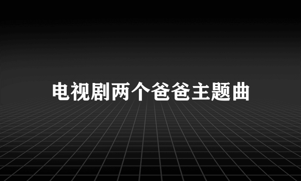 电视剧两个爸爸主题曲