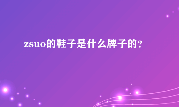 zsuo的鞋子是什么牌子的？