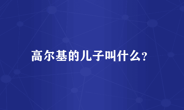 高尔基的儿子叫什么？