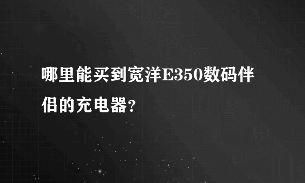 哪里能买到宽洋E350数码伴侣的充电器？