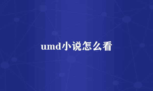 umd小说怎么看