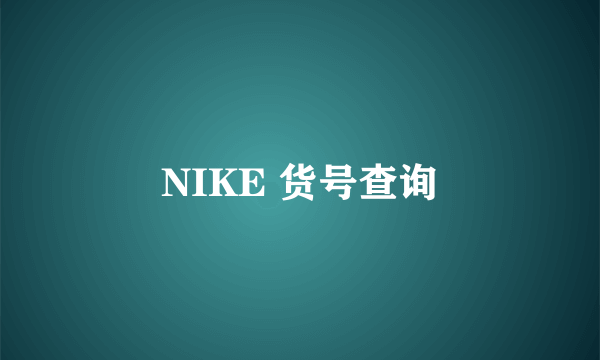 NIKE 货号查询