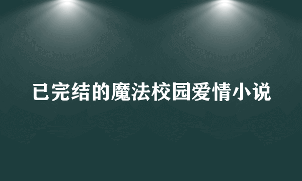 已完结的魔法校园爱情小说