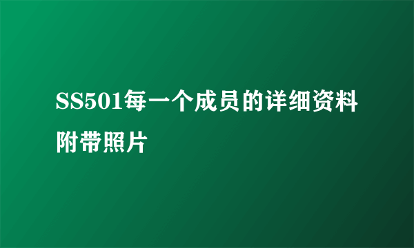 SS501每一个成员的详细资料附带照片