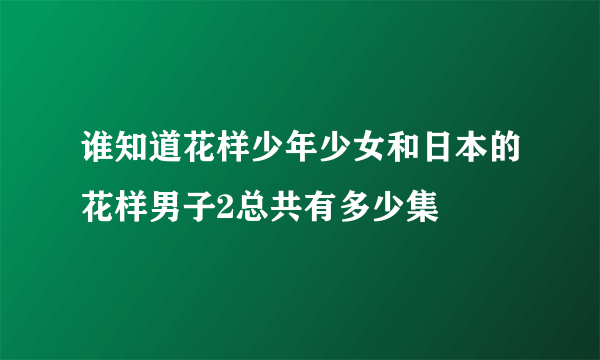 谁知道花样少年少女和日本的花样男子2总共有多少集