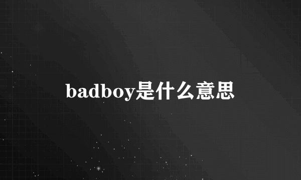 badboy是什么意思