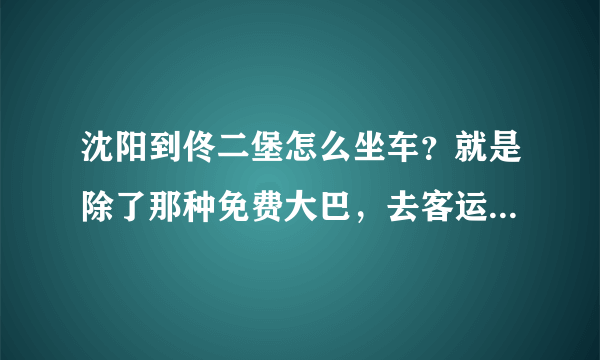 沈阳到佟二堡怎么坐车？就是除了那种免费大巴，去客运站可以自己去的，大概一天有几班车