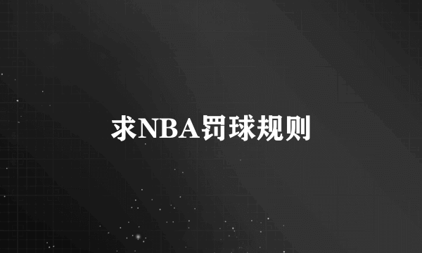 求NBA罚球规则