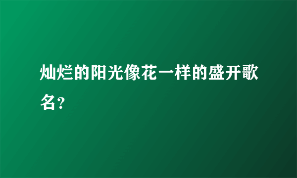 灿烂的阳光像花一样的盛开歌名？