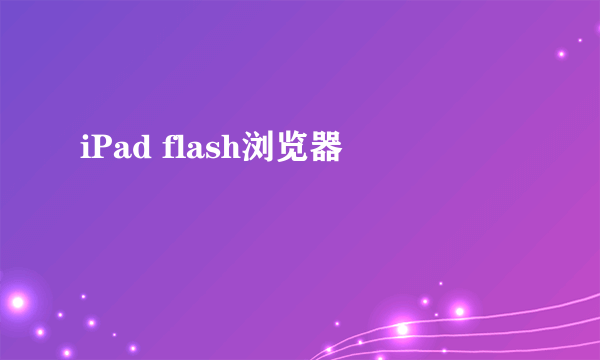 iPad flash浏览器