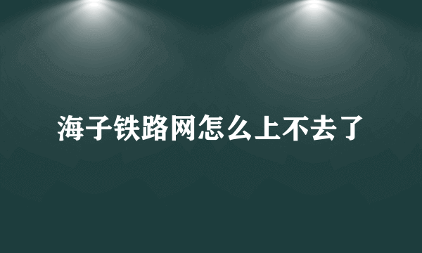 海子铁路网怎么上不去了