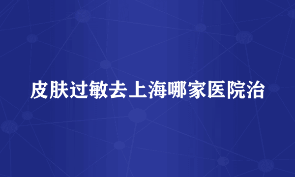 皮肤过敏去上海哪家医院治