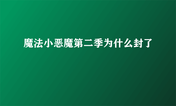 魔法小恶魔第二季为什么封了