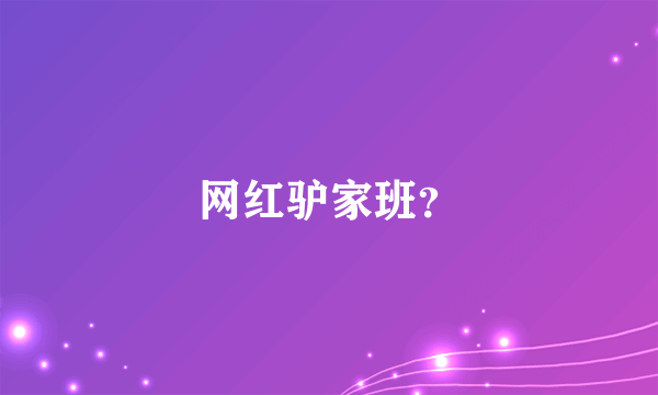 网红驴家班？