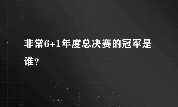 非常6+1年度总决赛的冠军是谁？