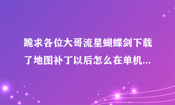 跪求各位大哥流星蝴蝶剑下载了地图补丁以后怎么在单机模式里没有！局域网里有！我要的是单机剧情模式！