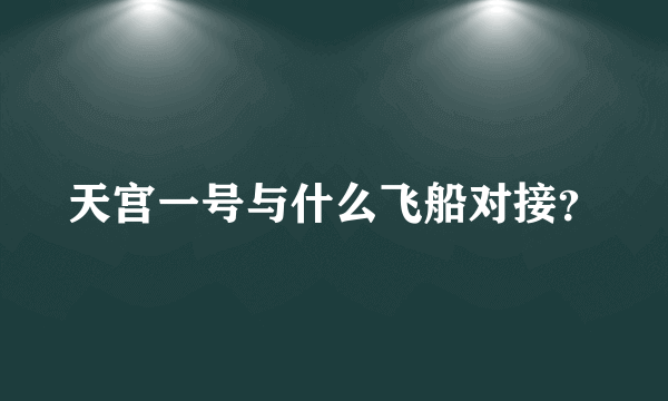 天宫一号与什么飞船对接？