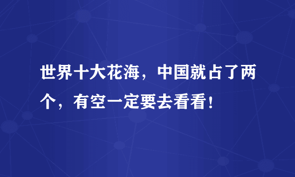 世界十大花海，中国就占了两个，有空一定要去看看！