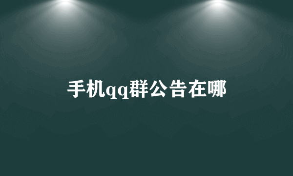 手机qq群公告在哪