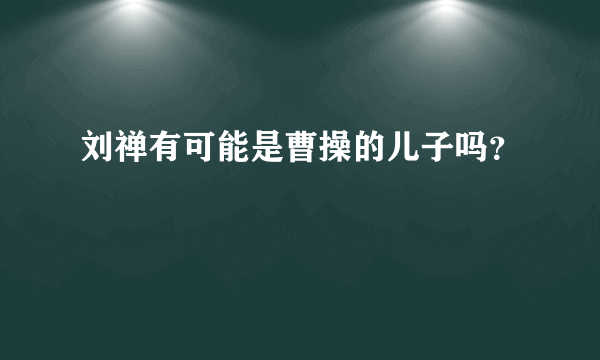 刘禅有可能是曹操的儿子吗？