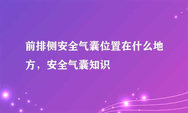 前排侧安全气囊位置在什么地方，安全气囊知识