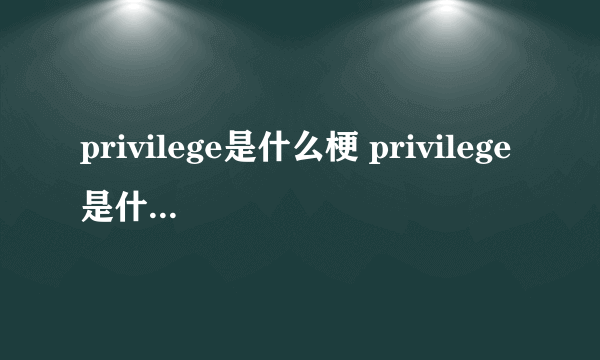 privilege是什么梗 privilege是什么意思中文