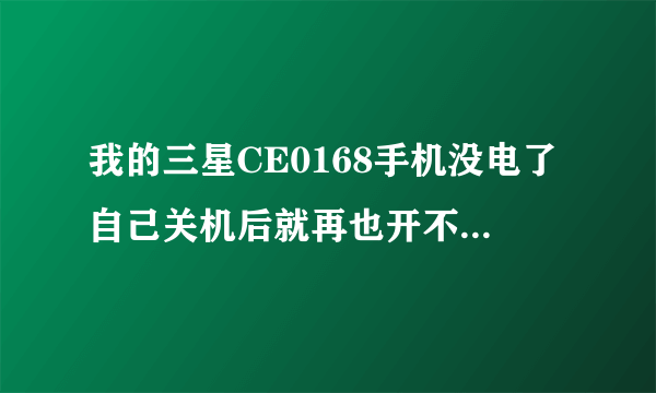 我的三星CE0168手机没电了自己关机后就再也开不了机也充不了电了