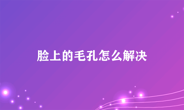 脸上的毛孔怎么解决