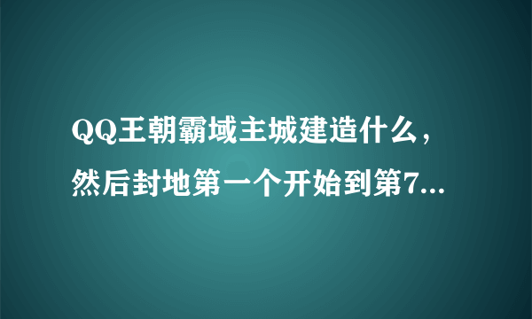 QQ王朝霸域主城建造什么，然后封地第一个开始到第7个各造什么，求高手解答！！！