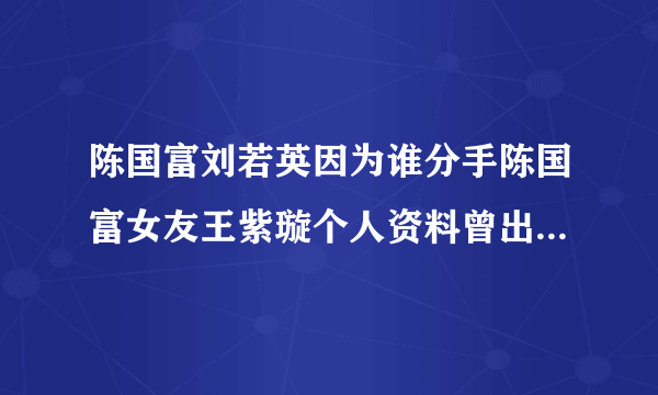 陈国富刘若英因为谁分手陈国富女友王紫璇个人资料曾出演河神_飞外