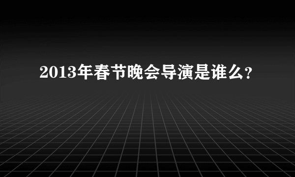 2013年春节晚会导演是谁么？