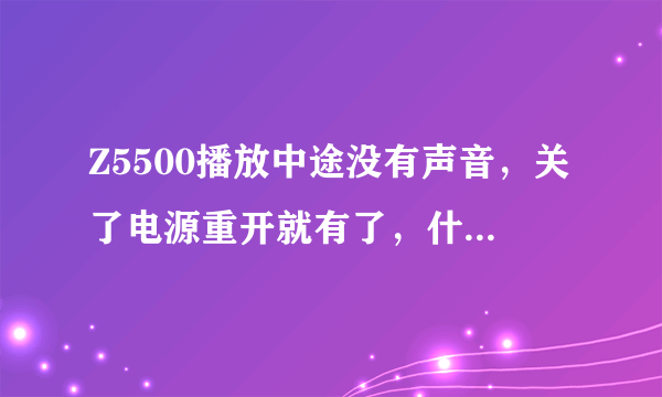 Z5500播放中途没有声音，关了电源重开就有了，什么问题？？