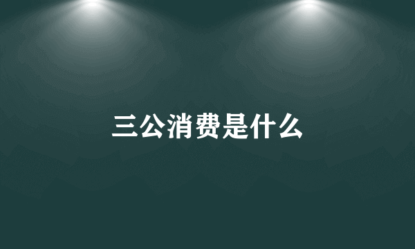 三公消费是什么