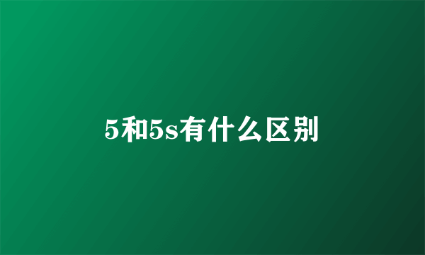 5和5s有什么区别