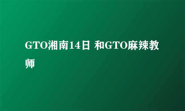 GTO湘南14日 和GTO麻辣教师