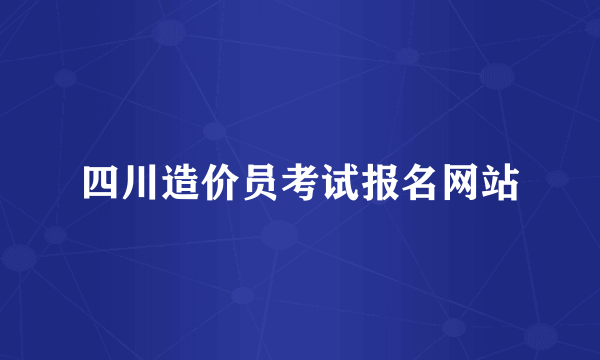 四川造价员考试报名网站