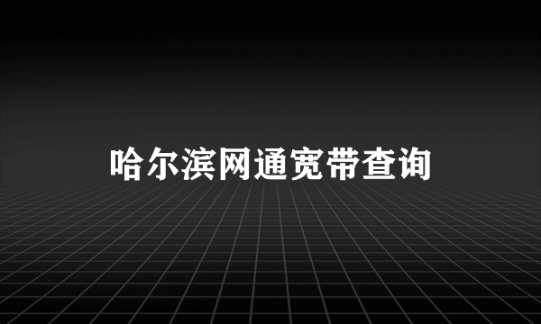 哈尔滨网通宽带查询