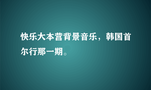 快乐大本营背景音乐，韩国首尔行那一期。