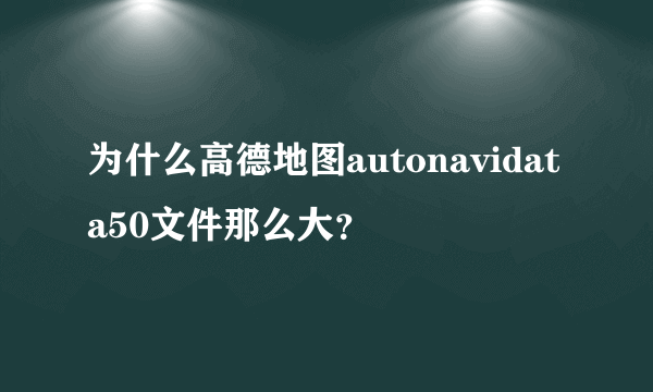 为什么高德地图autonavidata50文件那么大？