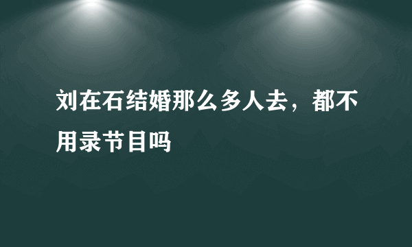 刘在石结婚那么多人去，都不用录节目吗