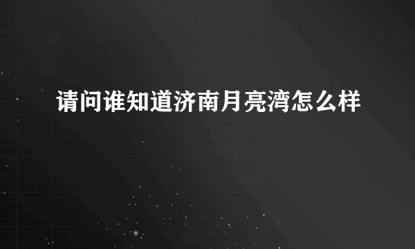 请问谁知道济南月亮湾怎么样