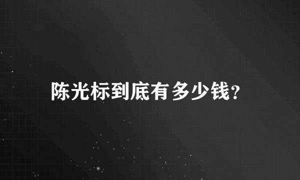 陈光标到底有多少钱？