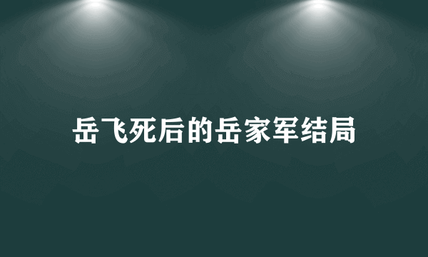 岳飞死后的岳家军结局