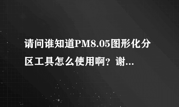 请问谁知道PM8.05图形化分区工具怎么使用啊？谢谢各位了？