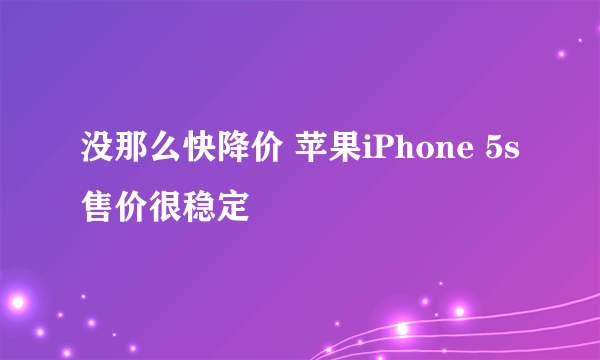 没那么快降价 苹果iPhone 5s售价很稳定