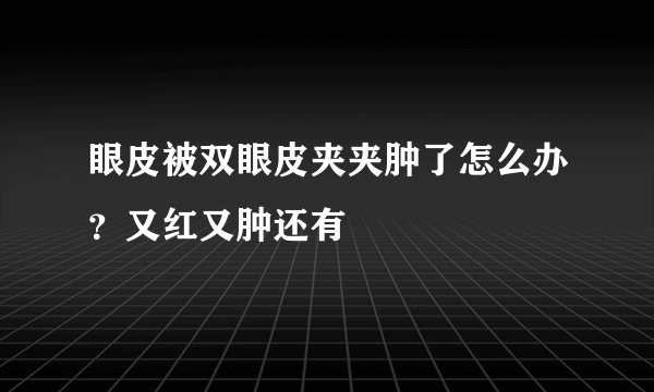 眼皮被双眼皮夹夹肿了怎么办？又红又肿还有