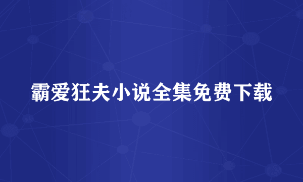 霸爱狂夫小说全集免费下载